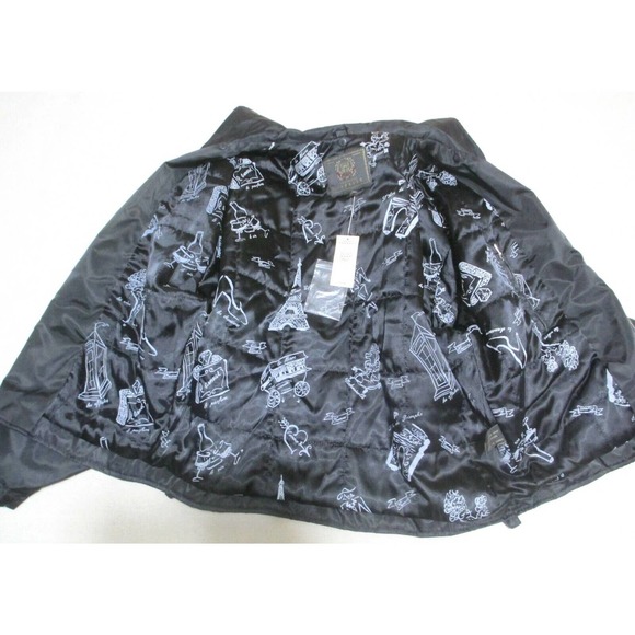 NWT $90 EXPRESS Womens Jacket Black Nylon MOTO Cropped Zip Size S - Picture 7 of 11